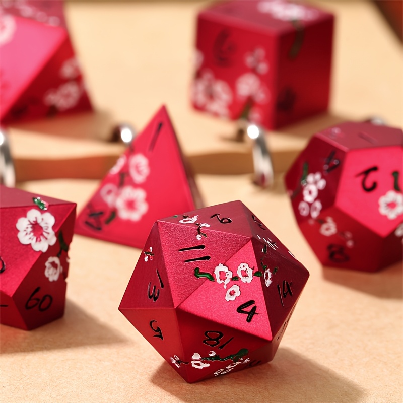 7pcs/Set Flat Plum Blossom Pattern Large Dice
